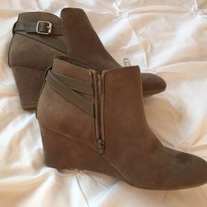 Brown heeled booties